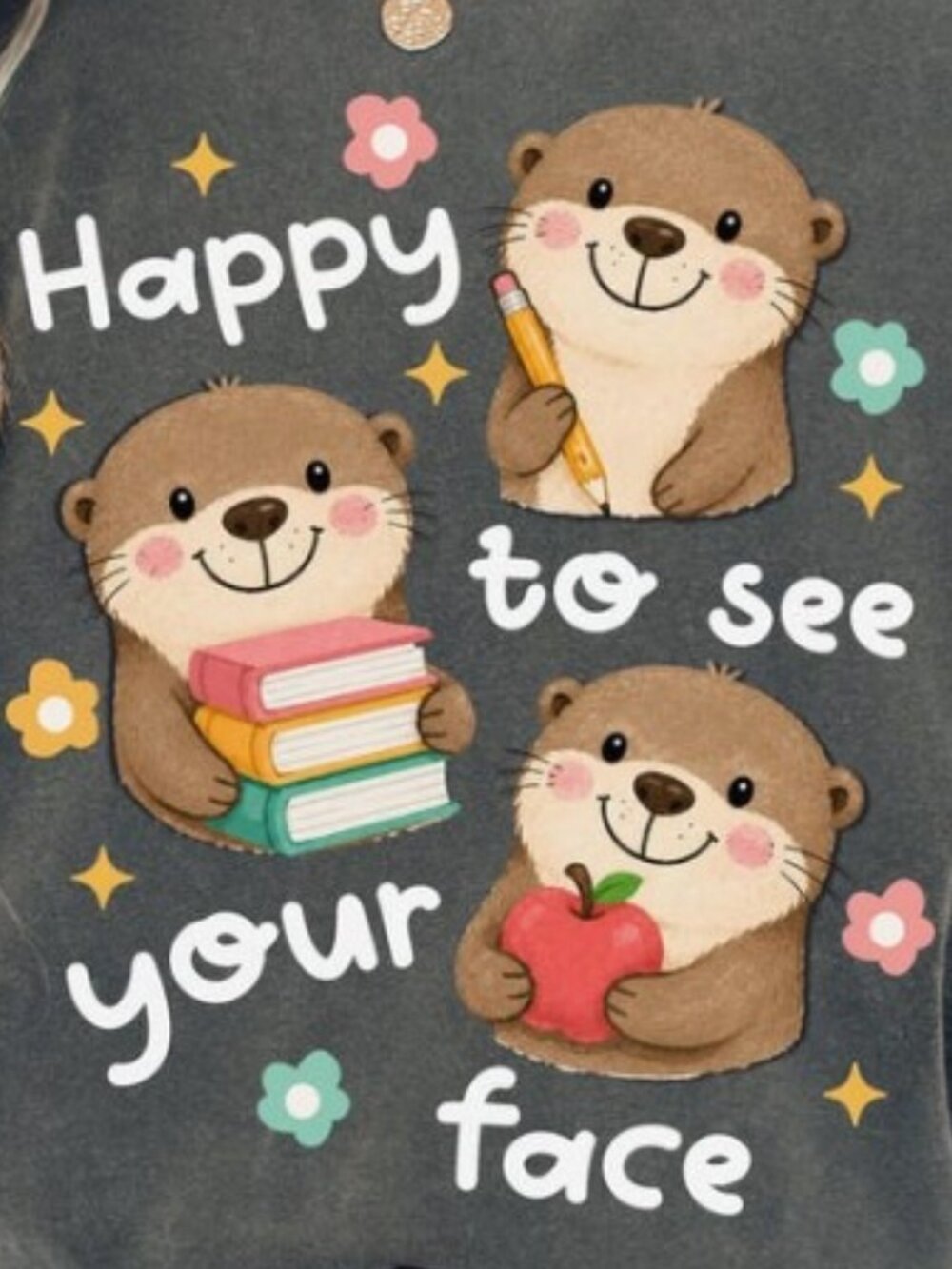 Happy to See Your Face Teacher Otter Shirt, Cute Otter Teacher Tee - Picture 2 of 4